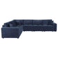 Atlantic 6-piece Upholstered Modular Sectional Sofa Blue