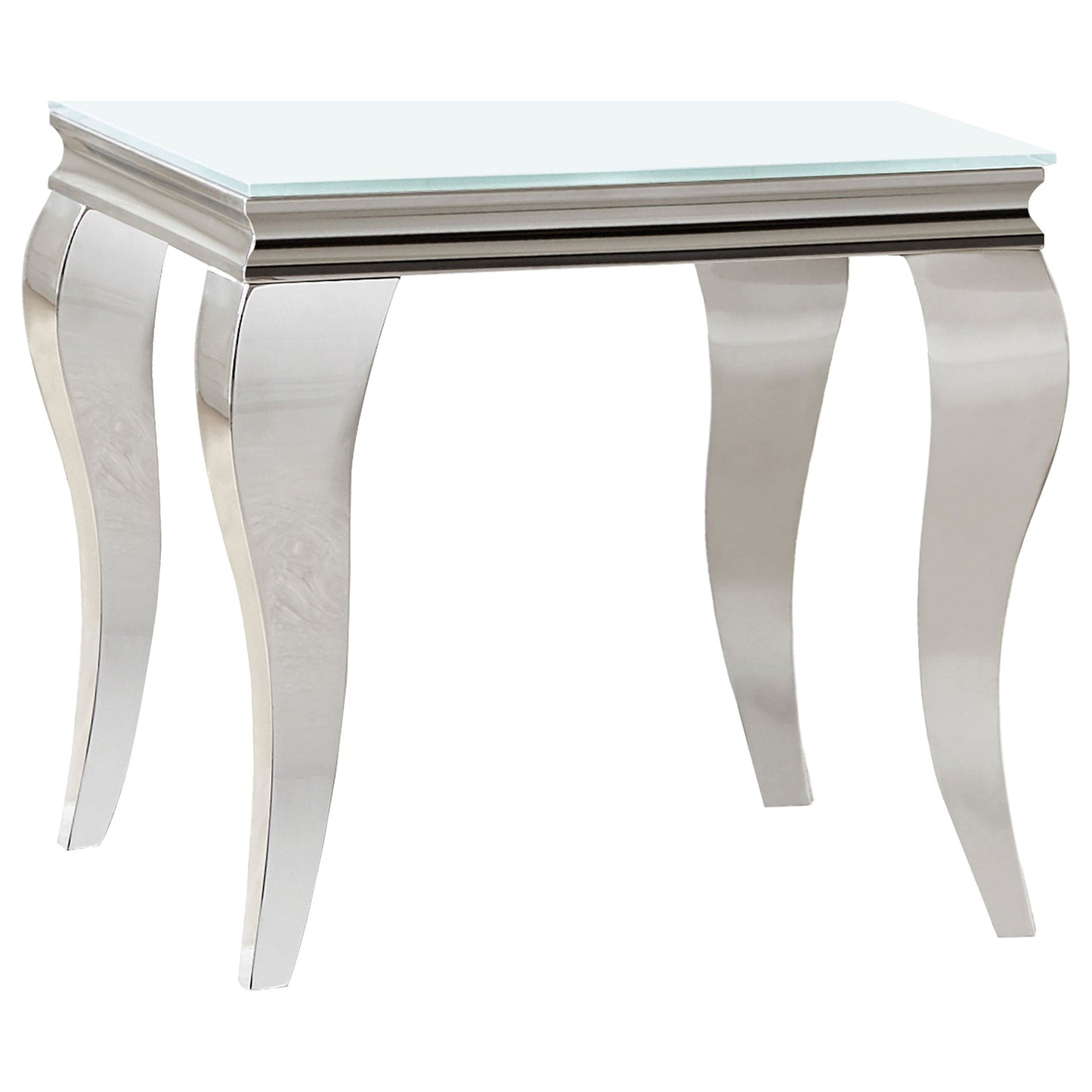 Carone 2-piece Glass Top Coffee and End Table Set White