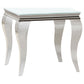 Carone 2-piece Glass Top Coffee and End Table Set White