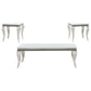 Carone 3-piece Glass Top Coffee and End Table Set White