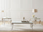 Carone 3-piece Glass Top Coffee and End Table Set White