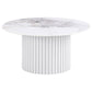 Rowena 2-piece Coffee and End Table Set White Faux Marble