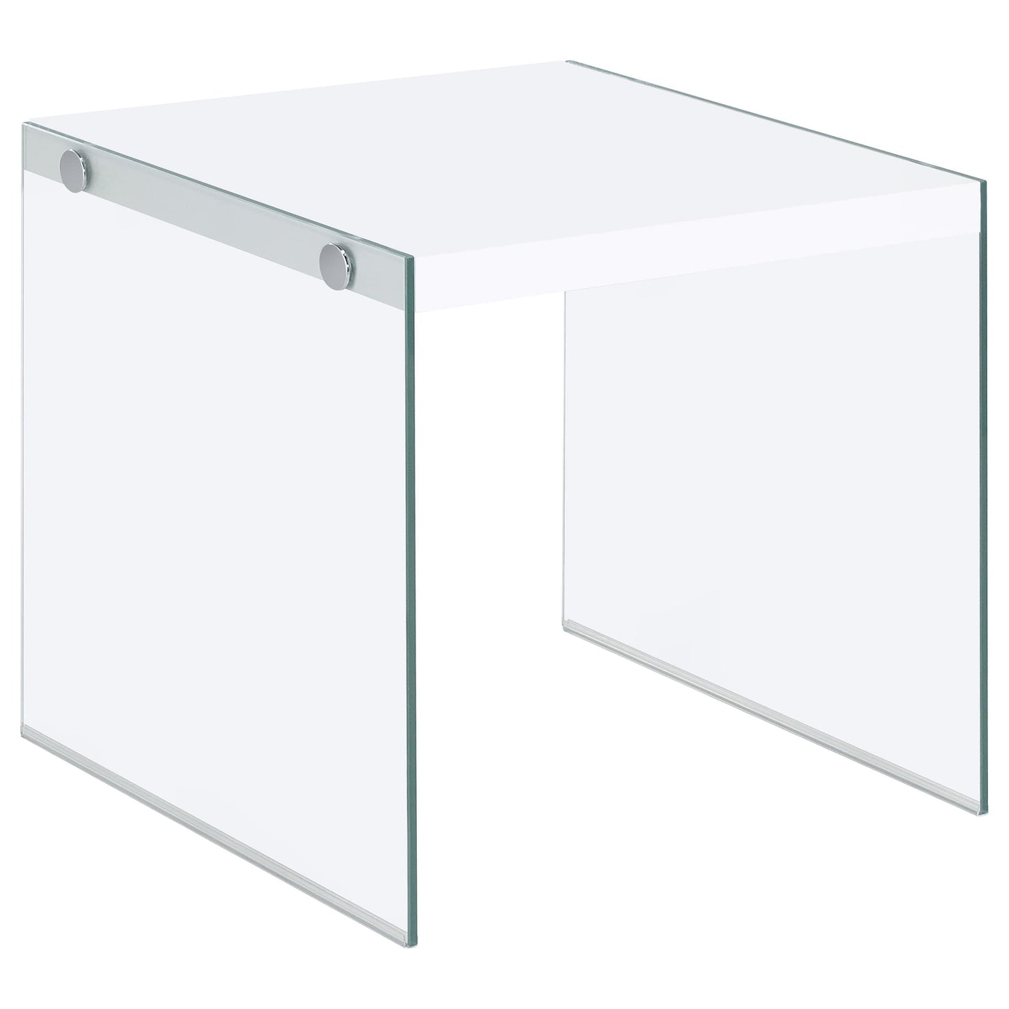 Opal 2-piece Coffee and End Table Set White High Gloss