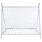 Fultonville Metal Twin Tent Bed with 7-inch Mattress Pink