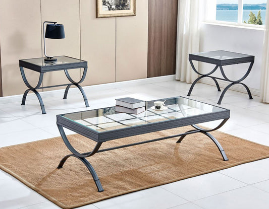 Emerson 3-Pack Set, Silver
(Pack Includes Cocktail & 2 End Tables)