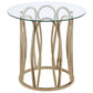 Monett 2-piece Coffee and End Table Set Chocolate Chrome