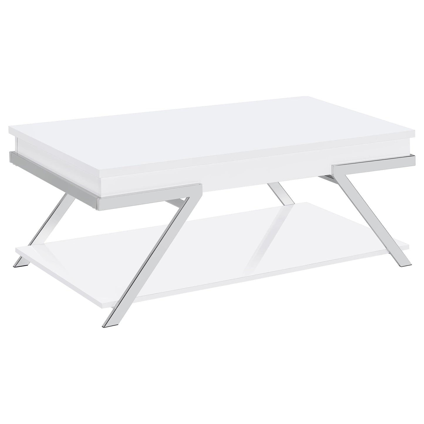 Marcia 3-piece Coffee and End Table Set White High Gloss