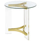 Janessa 2-piece Acrylic Coffee and End Table Set Matte Brass