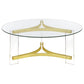 Janessa 2-piece Acrylic Coffee and End Table Set Matte Brass