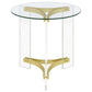 Janessa 3-piece Acrylic Coffee and End Table Set Matte Brass
