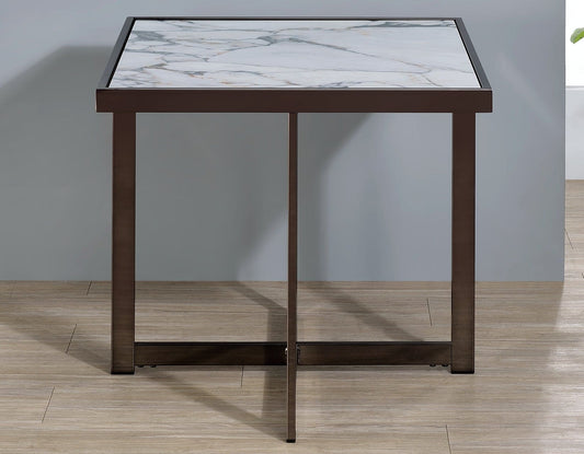 Kayley 23.25″ Sintered Stone End Table