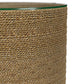 Halden Round Woven Seagrass Accent Side Table Light Brown