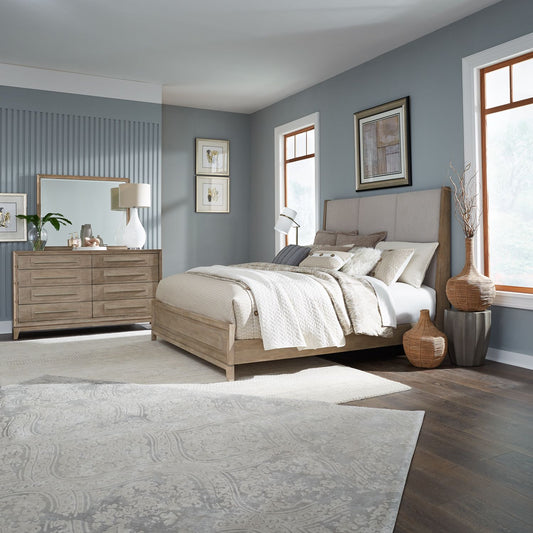 Brentwood - King California Uph Bed, Dresser & Mirror
