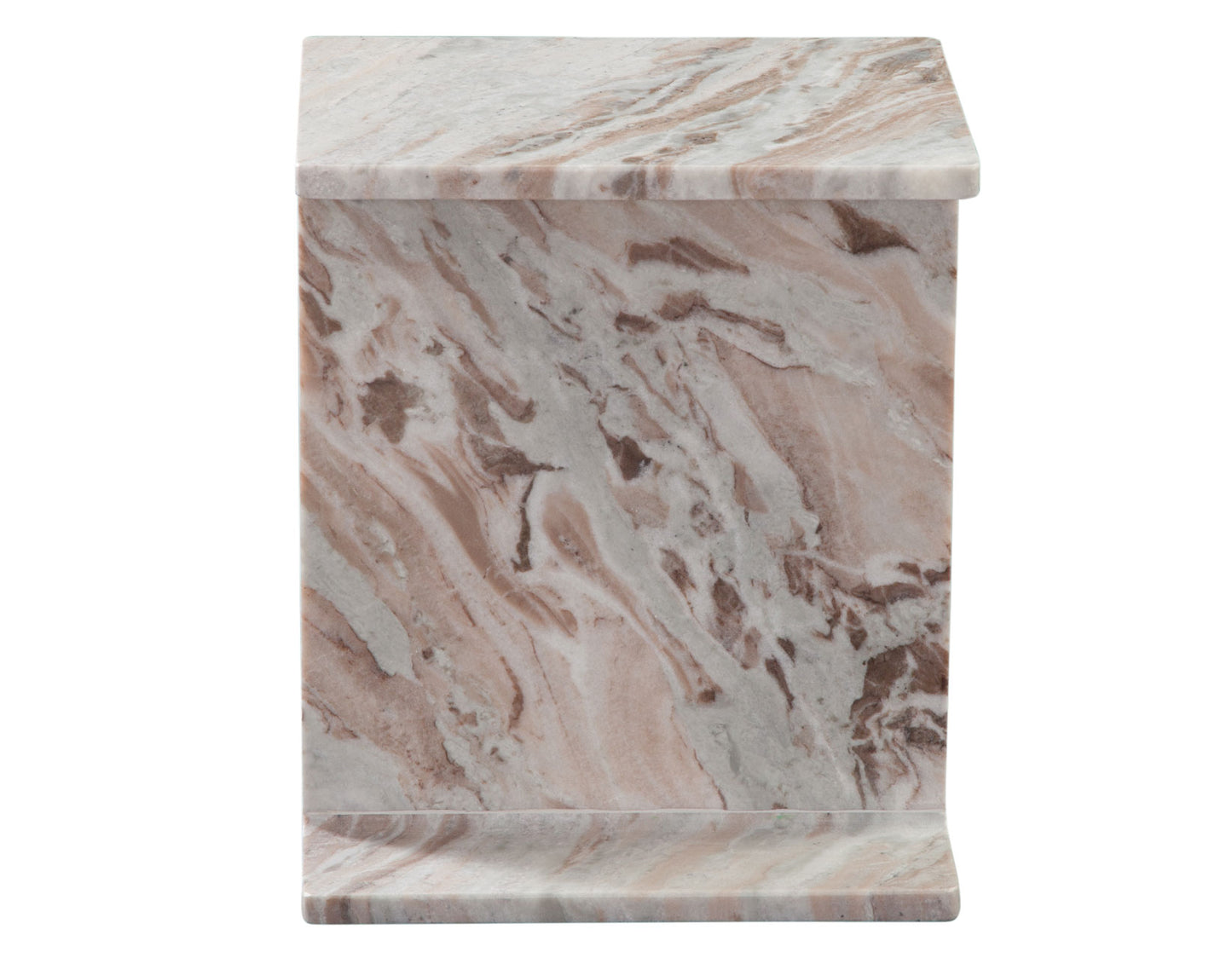 Irma I-Beam Solid Toronto Brown Marble Accent Table