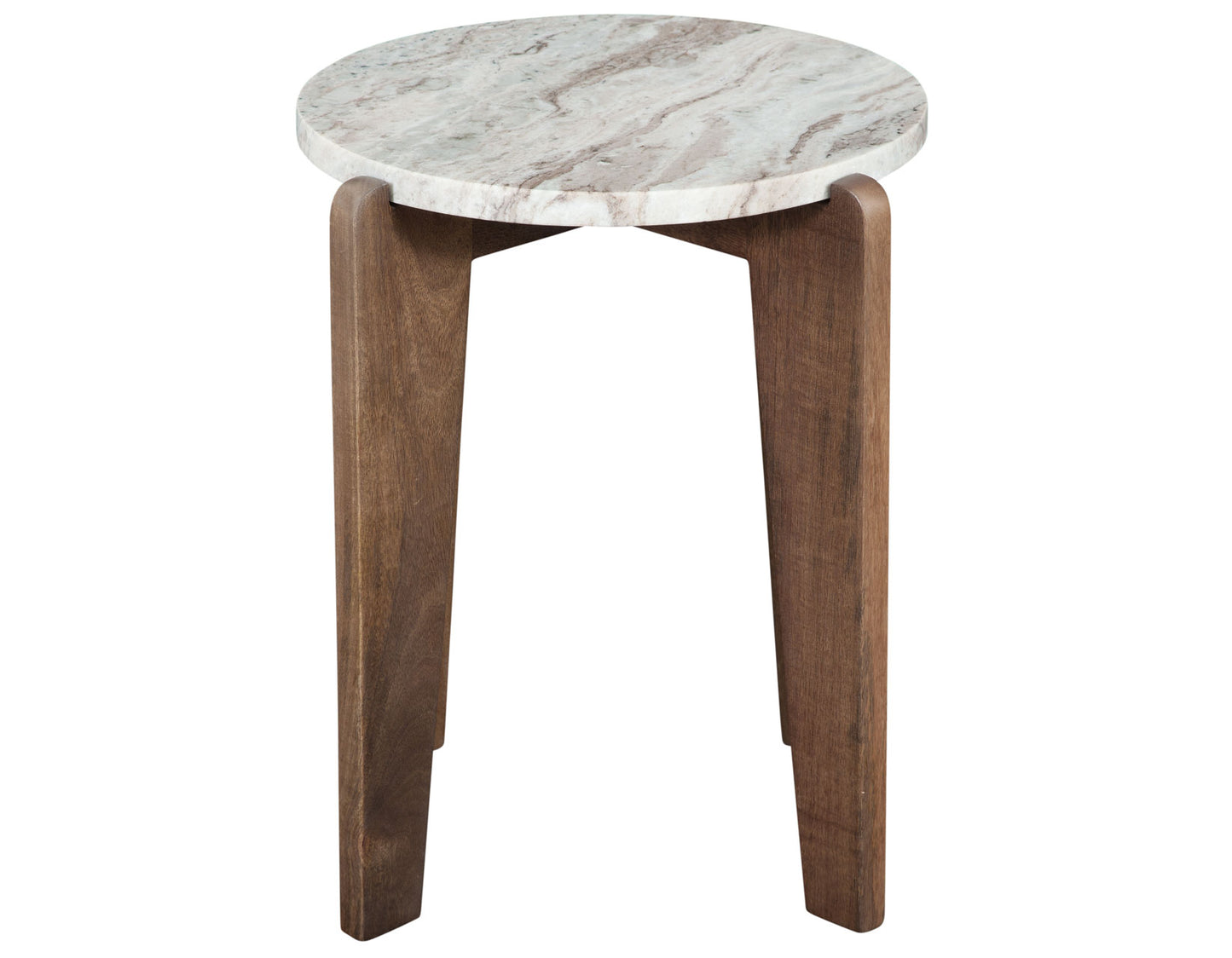 Shavon Solid Toronto Brown Marble 18.5″ Round End Table