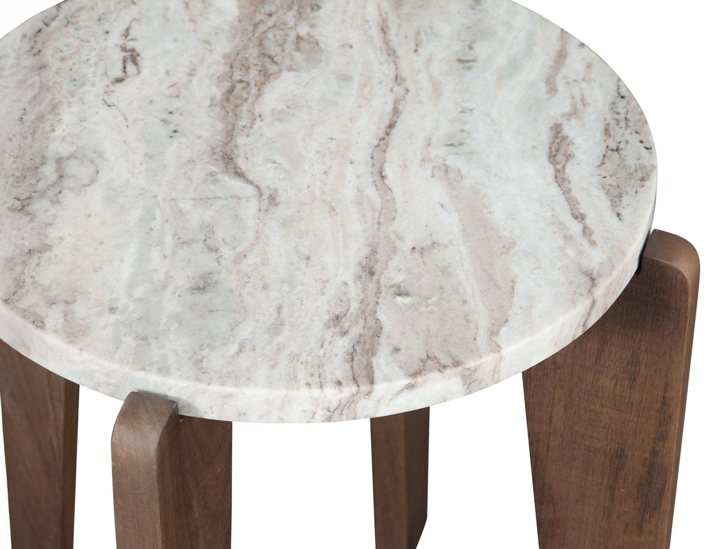 Shavon Solid Toronto Brown Marble 18.5″ Round End Table