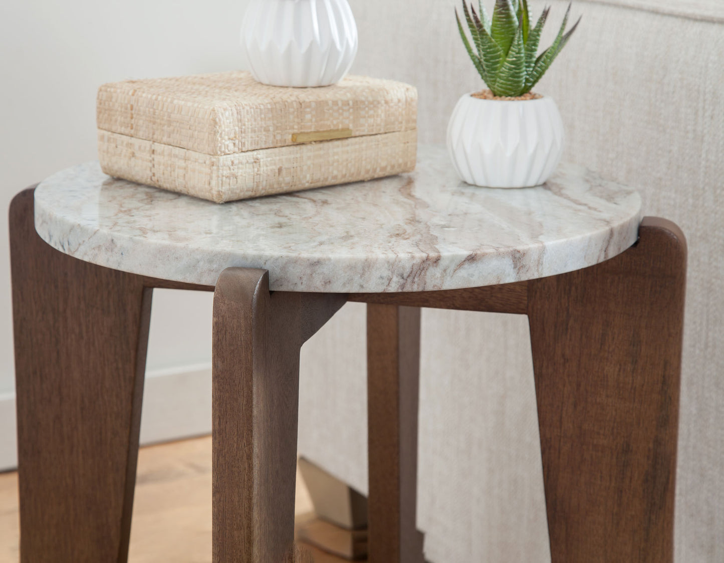 Shavon 3-Piece Solid Toronto Brown Marble Table Set