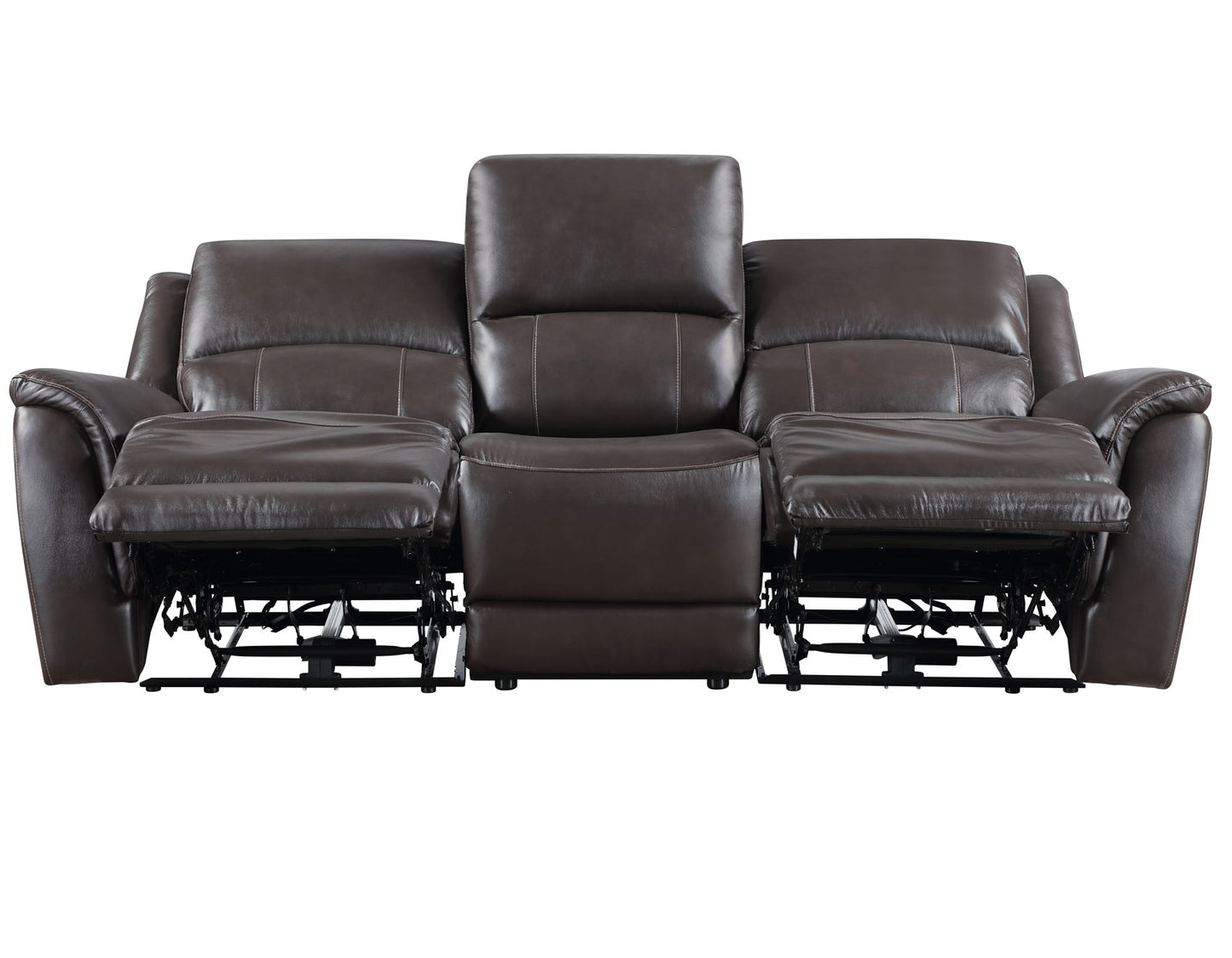 Alexandria Power Leather Reclining Sofa, Chocolate