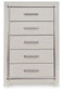 Zyniden King Upholstered Panel Bed with Mirrored Dresser, Chest and Nightstand