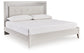 Zyniden King Upholstered Panel Bed with Mirrored Dresser, Chest and Nightstand