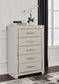 Zyniden King Upholstered Panel Bed with Mirrored Dresser, Chest and Nightstand