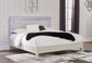 Zyniden King Upholstered Panel Bed with Mirrored Dresser, Chest and Nightstand