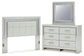 Zyniden Queen Upholstered Panel Headboard with Mirrored Dresser