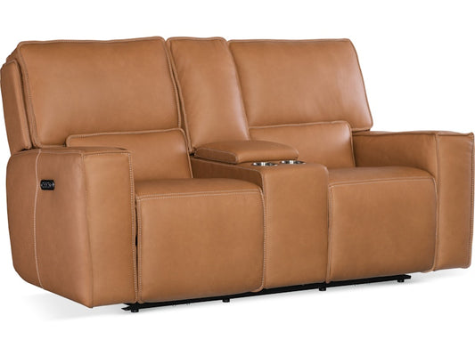 Hooker Furniture Living Room Miles Zero Gravity PWR Console Loveseat w/PWR Headrest
