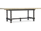 Hooker Furniture Casual Dining Ciao Bella 84in Trestle Table w/ 2-18in Leaves-Flaky White/Black