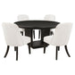 Leandro 5-piece Round Dining Table Set Burnished Black