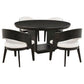 Leandro 5-piece Round Dining Table Set Burnished Black