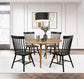 Andrews 5-piece Round Dining Table Set Light Ash and Black