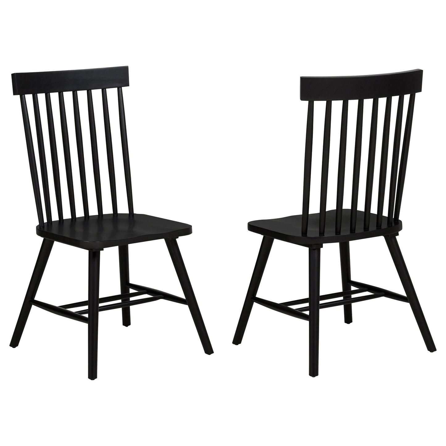 Andrews Windsor Spindle Back Dining Side Chair Black (Set of 2)