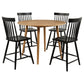 Andrews 5-piece Round Counter Dining Set Light Ash and Black