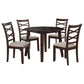 Barton 5-piece Round Wood Dining Table Set Dark Brown