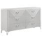 Cassia 6-drawer Bedroom Dresser Cabinet White High Gloss