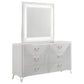 Cassia 6-drawer Dresser Cabinet with Mirror White High Gloss