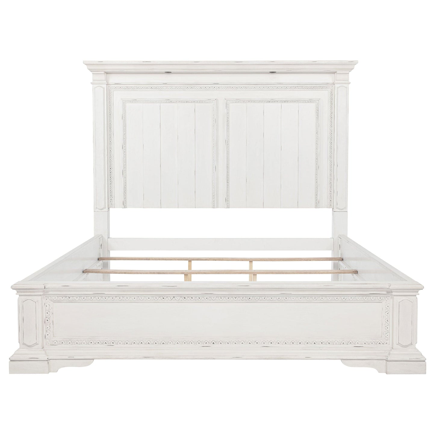 McKinney Queen LED Light Panel Bed Vintage White