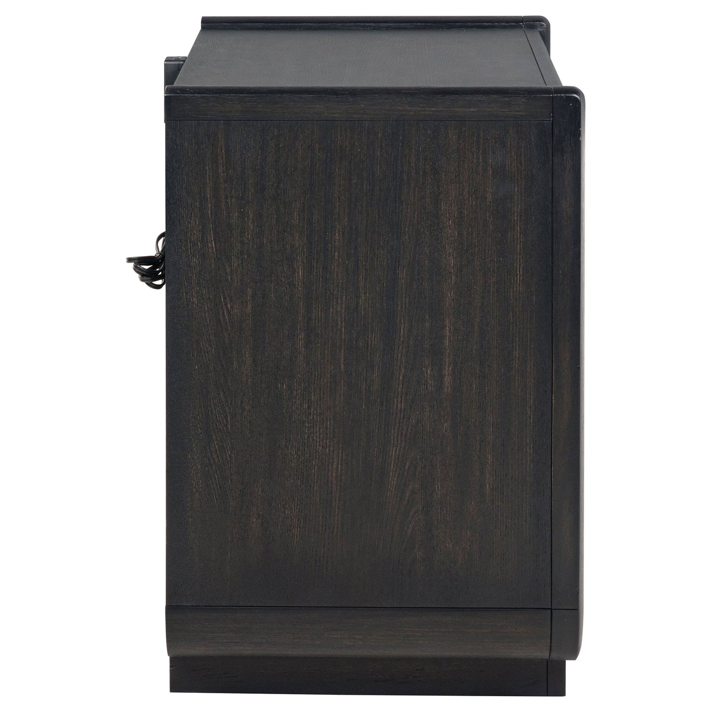 Leandro 2-drawer LED Nightstand with USB Burnished Black