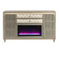 Lorient 8-drawer LED Bedroom Flame Box Dresser Ivory Camel
