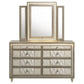 Lorient 8-drawer LED Dresser with Mirror Ivory and Camel