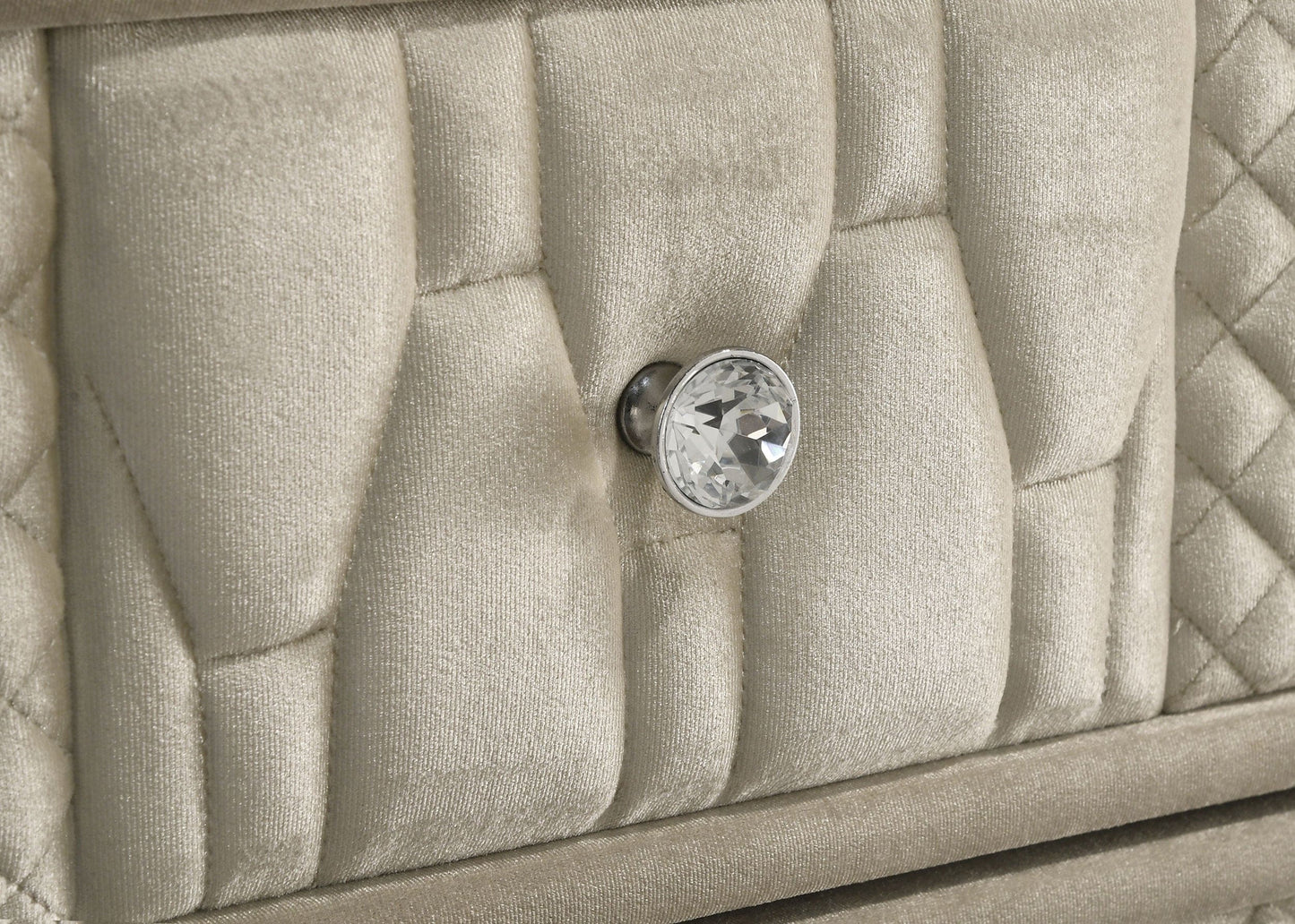 Lorient 5-drawer LED Chest of Drawers Ivory and Camel