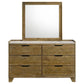 Henderson 6-drawer Bedroom Dresser with Mirror Medium Oak