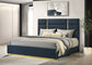 Ines 52-inch Fabric Upholstered Queen Panel Bed Navy