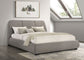 Mokena 46-inch Upholstered Eastern King Platform Bed Taupe