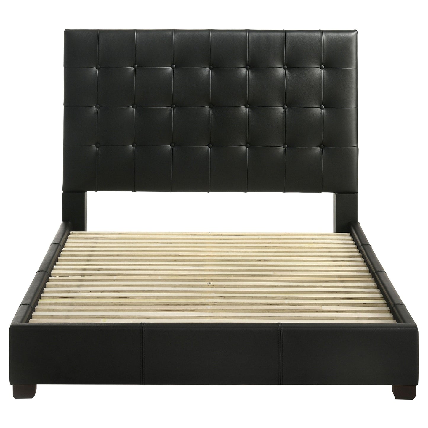 Medley Genuine Leather Eastern King Platform Bed Black