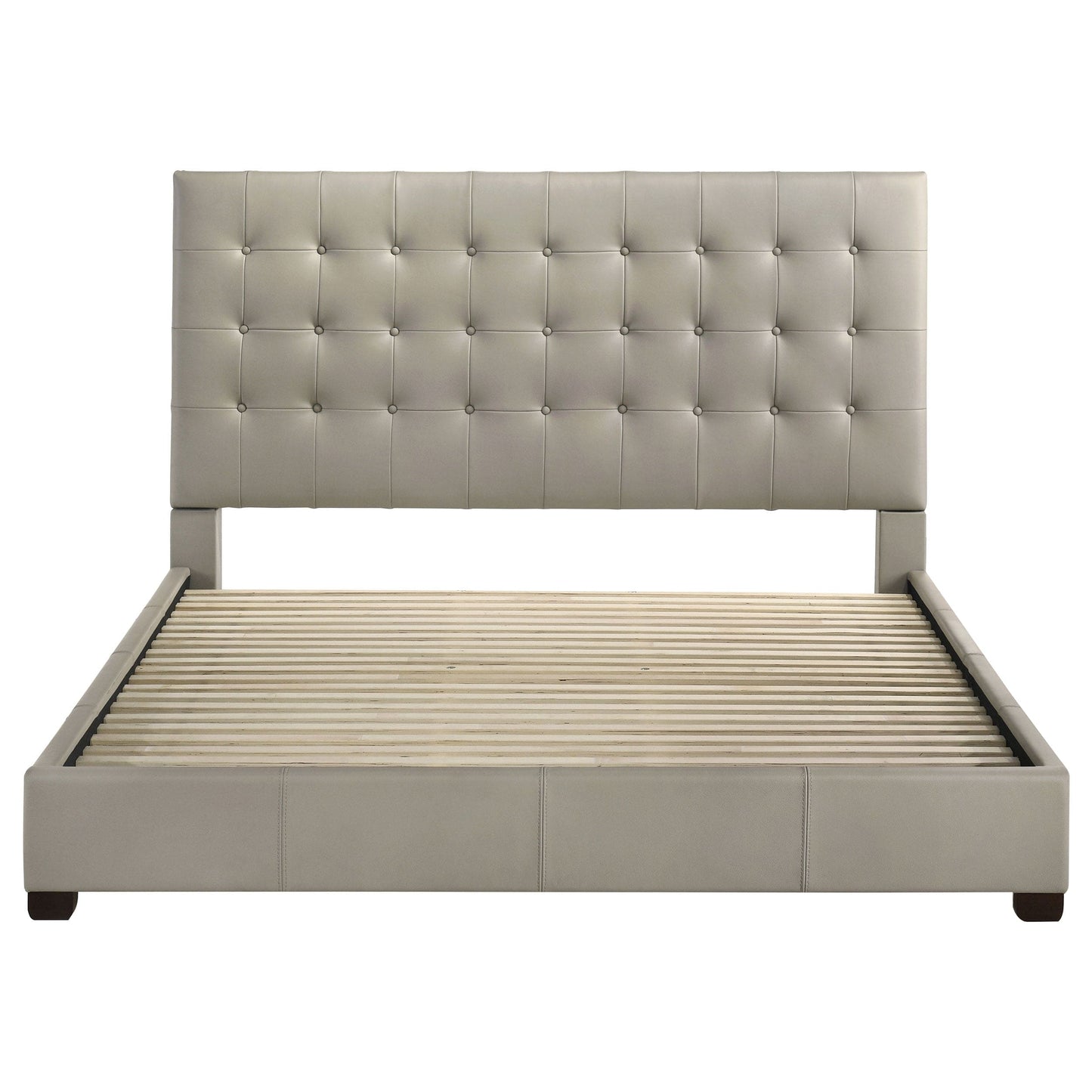 Medley Genuine Leather Eastern King Platform Bed Tan