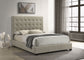 Medley Genuine Leather Queen Panel Platform Bed Tan