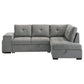 Roanne Fabric Upholstered Sleeper Sectional Sofa Grey