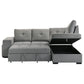 Roanne Fabric Upholstered Sleeper Sectional Sofa Grey